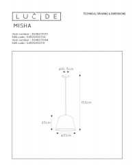 Подвесной светильник Lucide Misha 30482/31/44