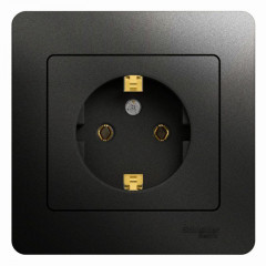 Розетка 2К+З Systeme Electric Glossa 16A 250V антрацит GSL000742