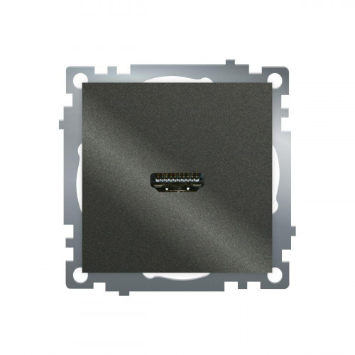 Розетка HDMI 2.1, Type A (механизм), серия Катрин, графит, GLS00-7118-06 50059