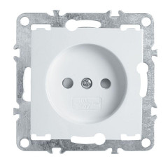 Розетка 1-местная б/з (механизм), Stekker, PST10-9109-01, 250В, 16А с защитной шторкой Эрна, белый 39316