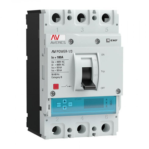 Автоматический выключатель AV POWER-1/3 100А 50kA ETU6.0 mccb-13-100-6.0-av