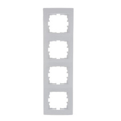 Рамка 4-ая вертикальная Lezard Karina белая 707-0200-154