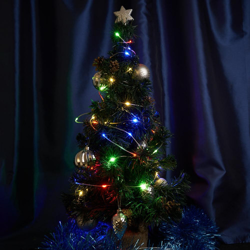 Светодиодная гирлянда Feron CL577 линейная Роса (на плоском проводе) 220V мультиколор c питанием от сети 48618