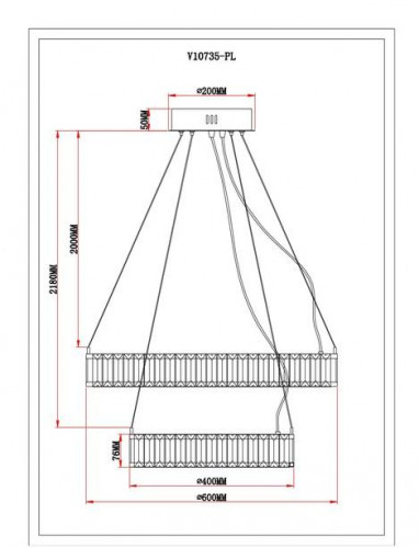 Подвесной светодионый светильник Moderli Asti V10735-PL