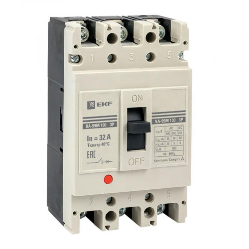 Выключатель автоматический ВА-99М 100/32А 3P 35кА EKF PROxima mccb99-100-32m