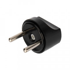 Адаптер сетевой (переходник) с Евро А/F на вилку С1 CEE 7/2 "ПИТЕР" 6А б/з черный PROCONNECT (пакет БОПП 1 шт/уп.) 11-1067-9