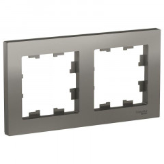 Рамка 2-постовая Systeme Electric AtlasDesign сталь ATN000902