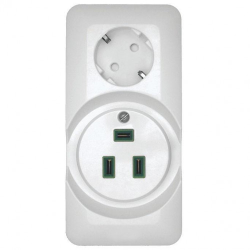 Розетка для электроплиты 2К+З Systeme Electric Прима 32A/16A 250V со шторками белая RA32-211R-B