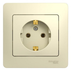 Розетка 2К+З Systeme Electric Glossa 16A 250V бежевая GSL000242