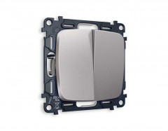 Комплект механизма 2-кл проходного выключателя AMBRELLA VOLT OMEGA Сталь матовый QUANT (OP5030, VM120) MO503020