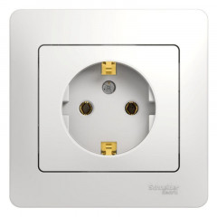 Розетка 2К+З Systeme Electric Glossa 16A 250V белая GSL000142