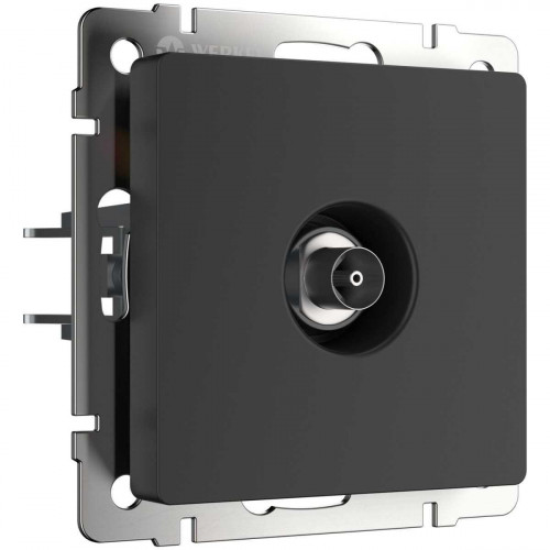 W1184008/ ТВ-розетка проходная (черный матовый)