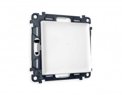 Комплект механизма 1-кл проходного выключателя AMBRELLA VOLT с подсветкой 5600K ALFA Белый матовый QUANT (AP1220, VM105, G25W) MA122035