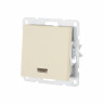 Переключатель одноклавишный LK Studio LK80 c подсветкой бежевый матовый 840402-1