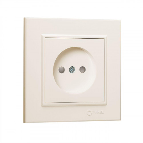 Розетка Makel б/з (Керамика) СП Karea 16А IP20 крем. 56010002