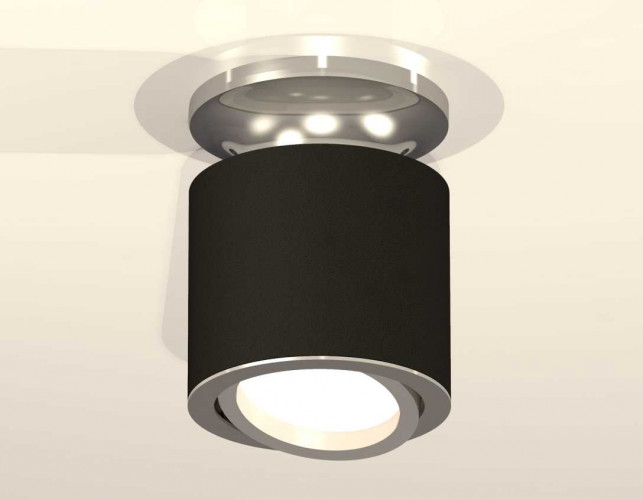 Комплект накладного светильника Ambrella light Techno Spot XS7402081 SBK/PSL черный песок/серебро полированное (N7927, C7402, N7003)