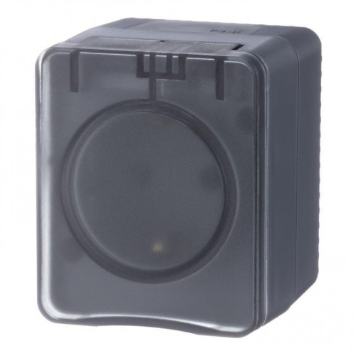 Розетка 2К+З Systeme Electric AtlasDesign 16A 250V со шторками антрацит ATN544045