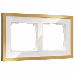 Рамка Werkel Baguette на 2 поста белый/золотистая латунь W0022853 a072283