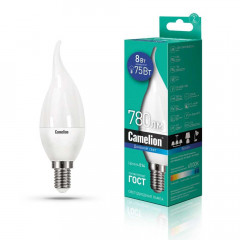 Лампа светодиодная Camelion E14 8W 6500K LED8-CW35/865/E14 14403
