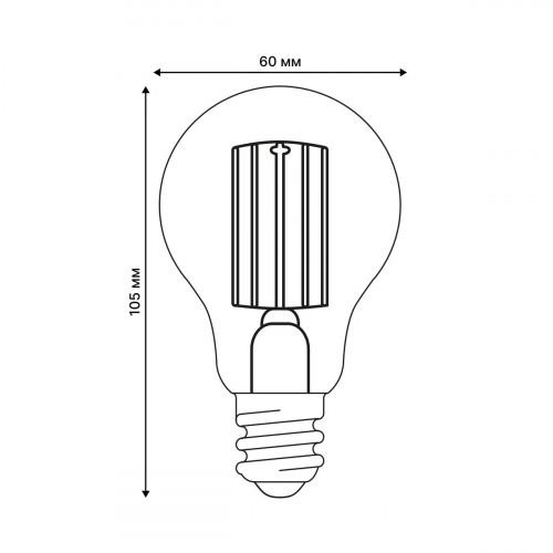 Лампа светодиодная Uniel E27 7W 3000K прозрачная LED-A60-7W/3000K/E27/CL GLY01TR UL-00011934