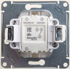 Переключатель одноклавишный проходной Systeme Electric Glossa 10A 250V перламутр GSL000661