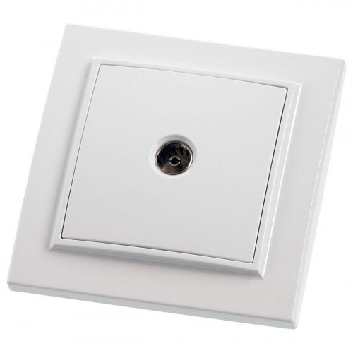 Розетка телевизионная 1-местная Stekker, PST00-9008-01, 75 Ом, 5-862МГц Эрна, белый 39048