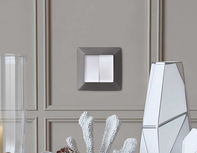 Комплект механизма 2-кл проходного выключателя AMBRELLA VOLT ALFA Белый матовый QUANT (AP1230, VM120) MA123020