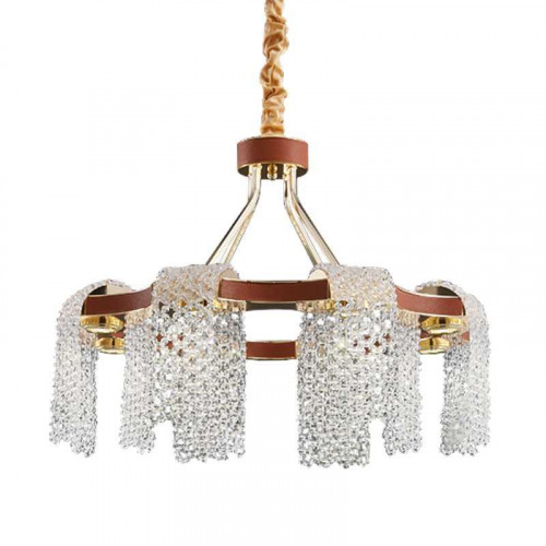 Подвесная люстра Loft-Concept Leather Glass Chandelier 40.6282-0 58254