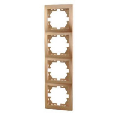 Рамка 4-ая вертикальная Lezard Mira золото 701-1300-154
