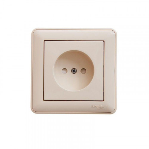 Розетка 2К Systeme Electric W59 16A 250V со шторками слоновая кость RS16-151-28