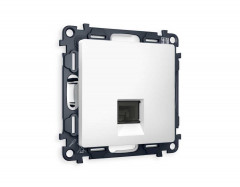 Комплект механизма компьютерной розетки AMBRELLA VOLT  ALFA Белый матовый RJ-45(8P8C) CAT6 с шторкой QUANT (AP1320, VM188) MA132010