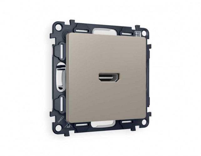 Комплект механизма розетки HDMI 2.0 AMBRELLA VOLT ALFA Серо-бежевый матовый 40V/500mA 2.0GHz 5-18Gbit/s QUANT (AP3740, VM222) MA374010