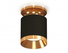 Комплект накладного светильника Ambrella light Techno Spot XS7402101 SBK/PYG черный песок/золото желтое полированное (N7929, C7402, N7034)
