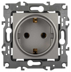 Розетка ЭРА Серия 12 12-2101-16 2P+E Schuko 16А-250В титан Б0065662