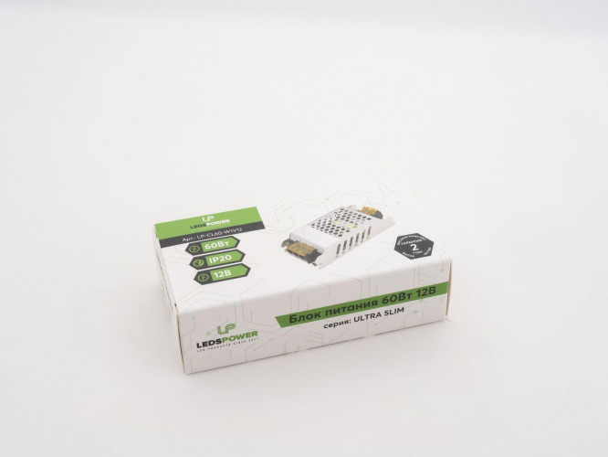 Блок питания LEDS POWER 60Вт 12В ULTRA SLIM 000824