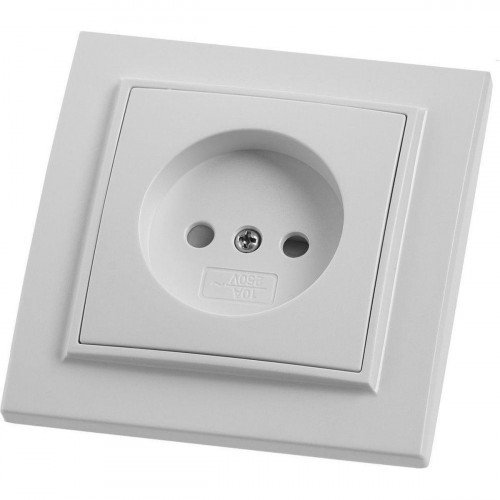Розетка 1-местная б/з Stekker, PST10-9009-01, 250В, 16А с защитной шторкой Эрна, белый 39049