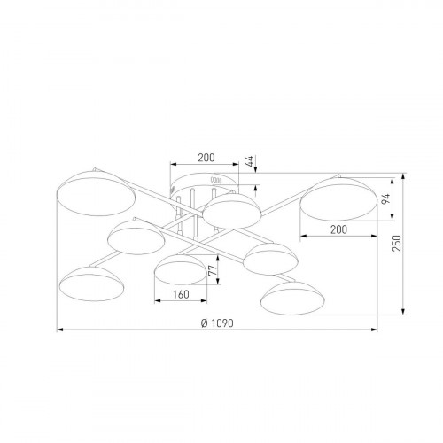 Потолочная светодиодная люстра Eurosvet Ripple 50389 LED латунь