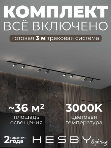 Встраиваемая однофазная трековая система Hesby Lighting Skylite №3 со светильниками HSBL_kompl_S003_VI3B3K