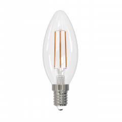 Лампа светодиодная филаментная диммируемая Uniel E14 9W 4000K прозрачная LED-C35-9W/4000K/E14/CL/DIM GLA01TR UL-00005186