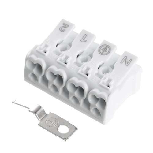 Клемма монтажная с/з Stekker для подключения фазных проводников, 4 контактные группы (3 ввода, 3 вывода на полюс), LD294-5104 32958