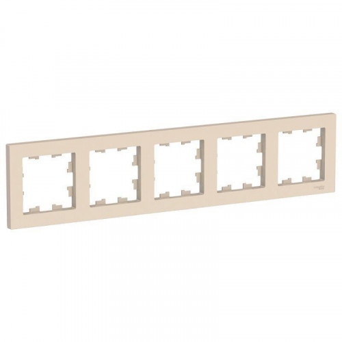Рамка 5-постовая Systeme Electric AtlasDesign бежевая ATN000205
