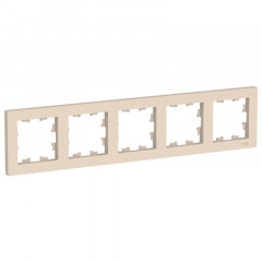 Рамка 5-постовая Systeme Electric AtlasDesign бежевая ATN000205