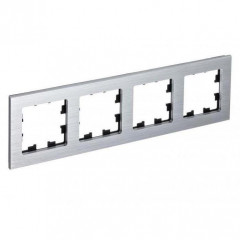 Рамка 4-постовая Systeme Electric AtlasDesign Nature серебро ATN312104