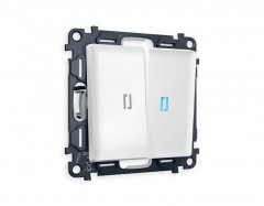 Комплект механизма 2-кл выключателя AMBRELLA VOLT с подсветкой 10000K ALFA Белый матовый QUANT (AP1240, VM115, G17B) MA124020