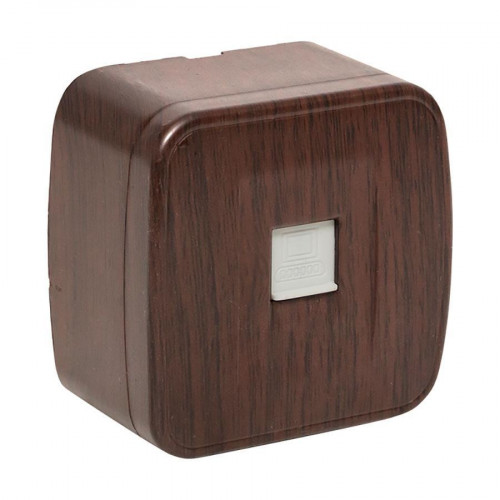 Розетка RJ-45 1-местная ОП Минск, 1А, 120В, тёмное дерево EKF EGK01-035-40