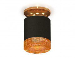 Комплект накладного светильника Ambrella light Techno Spot XS7402103 SBK/PYG/CF черный песок/золото желтое полированное/кофе (N7929, C7402, N7195)