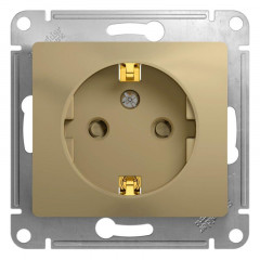 Розетка 2К+З Systeme Electric Glossa 16A 250V со шторками титан GSL000445