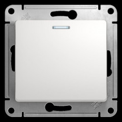 Переключатель одноклавишный проходной Systeme Electric Glossa 10A 250V с подсветкой белый GSL000163