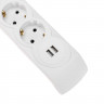 Фильтр сетевой 5 гнезд, 5м, 3х1,5мм², с автовыкл, 2 USB, белый KRANZ 13-4701