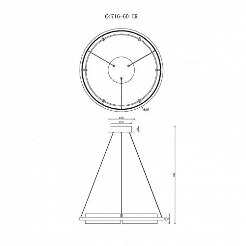 Подвесной светодиодный светильник iLedex Meridian C4716-60 CR